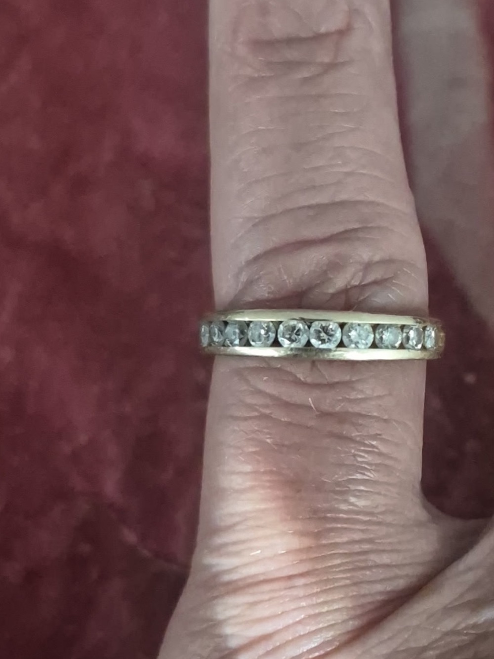 14k Yellow Gold with Diamonds on Top